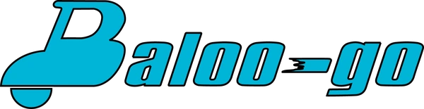 Logotipo de Tuk Tuk Baloo-Go: la palabra Baloo-go en cursiva, donde la B dibuja la silueta de un tuk tuk